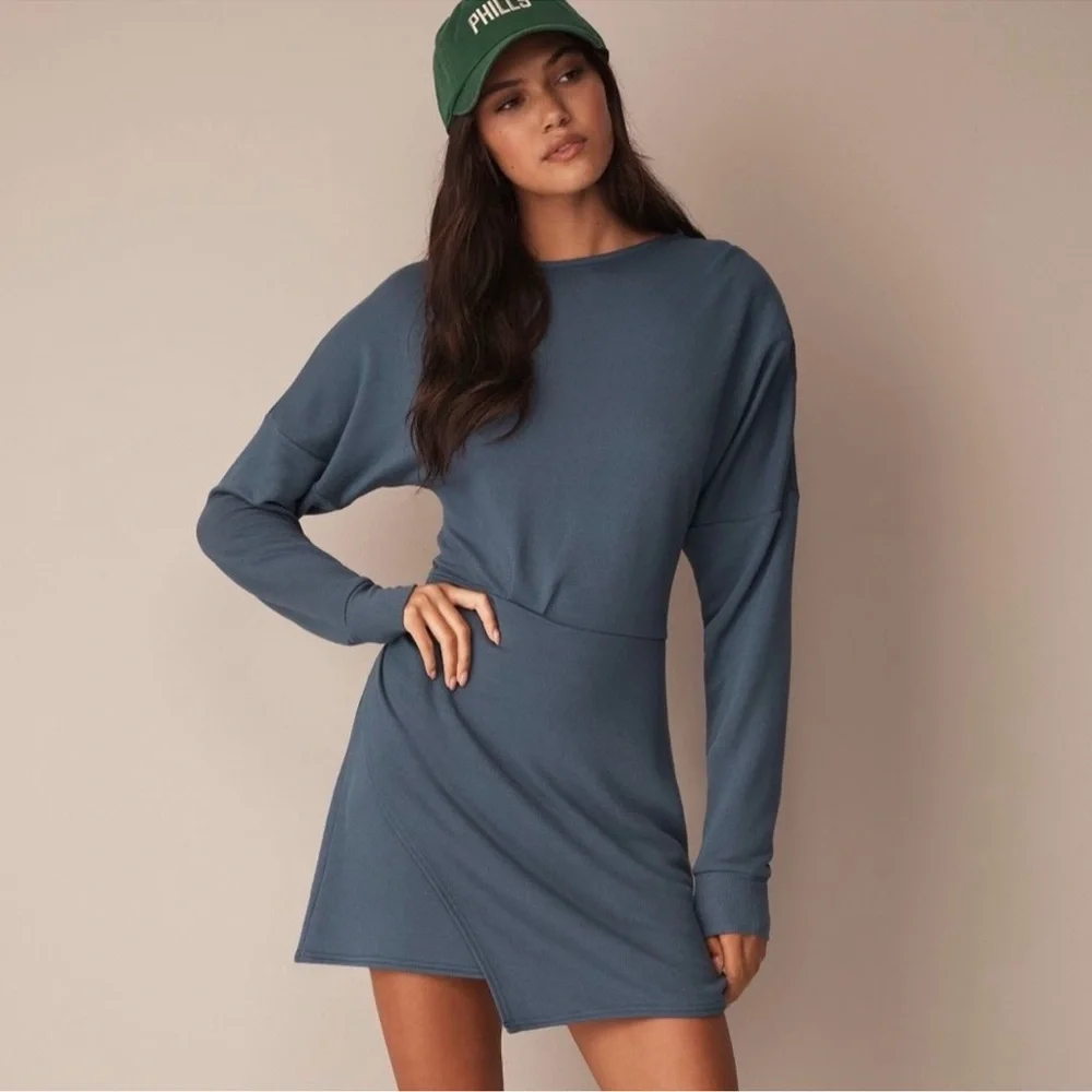 Anthropologie Daily Practice Long-Sleeve Asymmetrical Mini Dress NWT Size S NWT